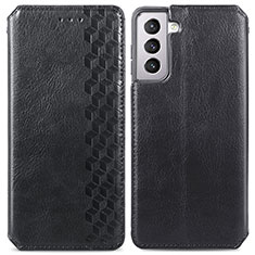 Samsung Galaxy S21 5G用手帳型 レザーケース スタンド カバー A01D サムスン ブラック
