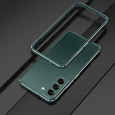 Samsung Galaxy S21 5G用ケース 高級感 手触り良い アルミメタル 製の金属製 バンパー カバー T01 サムスン グリーン