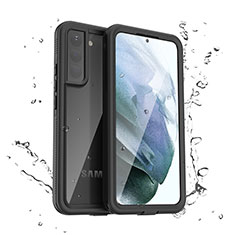 Samsung Galaxy S21 5G用完全防水ケース ハイブリットバンパーカバー 高級感 手触り良い 360度 サムスン ブラック