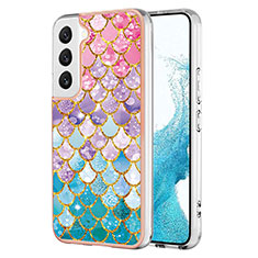 Samsung Galaxy S21 FE 5G用シリコンケース ソフトタッチラバー バタフライ パターン カバー S01 サムスン ピンク