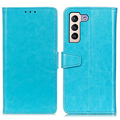 Samsung Galaxy S21 FE 5G用手帳型 レザーケース スタンド カバー A06D サムスン ブルー