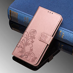 Samsung Galaxy S21 FE 5G用手帳型 レザーケース スタンド 花 カバー サムスン ピンク