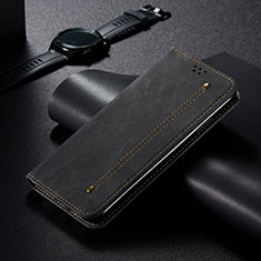 Samsung Galaxy S21 FE 5G用手帳型 布 スタンド B02S サムスン ブラック