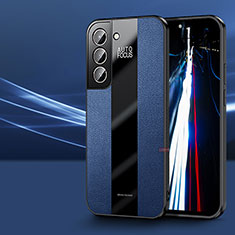 Samsung Galaxy S21 FE 5G用シリコンケース ソフトタッチラバー レザー柄 カバー S07 サムスン ネイビー
