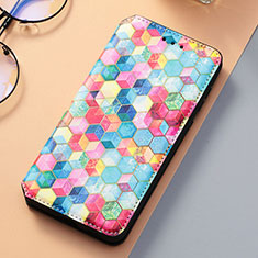 Samsung Galaxy S21 FE 5G用手帳型 レザーケース スタンド パターン カバー S06D サムスン カラフル