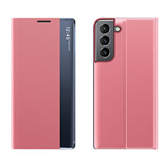 Samsung Galaxy S21 FE 5G用手帳型 レザーケース スタンド カバー L02 サムスン ピンク