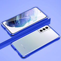 Samsung Galaxy S21 Plus 5G用ケース 高級感 手触り良い アルミメタル 製の金属製 バンパー カバー サムスン ネイビー