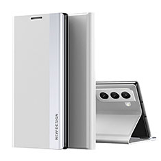Samsung Galaxy S21 Plus 5G用手帳型 レザーケース スタンド カバー Q01H サムスン ホワイト