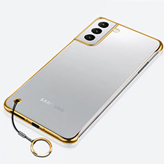 Samsung Galaxy S21 Plus 5G用ハードカバー クリスタル クリア透明 H02 サムスン ゴールド