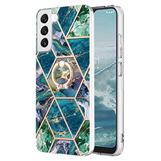 Samsung Galaxy S21 Plus 5G用シリコンケース ソフトタッチラバー バタフライ パターン カバー Y13B サムスン ミッドナイトネイビー