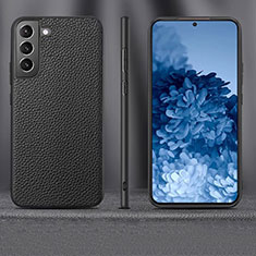 Samsung Galaxy S21 Plus 5G用ケース 高級感 手触り良いレザー柄 R01 サムスン ブラック