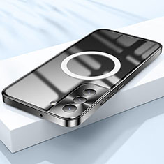 Samsung Galaxy S21 Plus 5G用ケース 高級感 手触り良い メタル兼プラスチック バンパー Mag-Safe 磁気 Magnetic サムスン ブラック