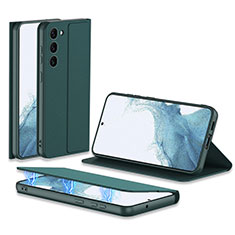Samsung Galaxy S21 Plus 5G用手帳型 レザーケース スタンド カバー AC1 サムスン グリーン