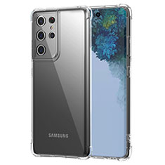 Samsung Galaxy S21 Ultra 5G用極薄ソフトケース シリコンケース 耐衝撃 全面保護 クリア透明 T02 サムスン クリア