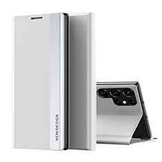 Samsung Galaxy S21 Ultra 5G用手帳型 レザーケース スタンド カバー T01 サムスン ホワイト