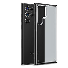 Samsung Galaxy S21 Ultra 5G用ハイブリットバンパーケース クリア透明 プラスチック カバー M02 サムスン ブラック