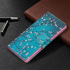 Samsung Galaxy S21 Ultra 5G用手帳型 レザーケース スタンド パターン カバー B09F サムスン ネイビー
