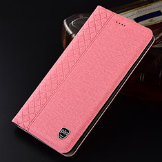 Samsung Galaxy S21 Ultra 5G用手帳型 布 スタンド H12P サムスン ピンク