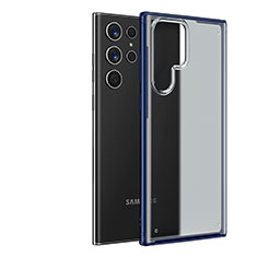 Samsung Galaxy S21 Ultra 5G用極薄ケース クリア透明 プラスチック 質感もマットU04 サムスン ネイビー