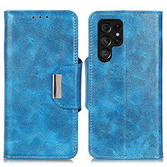 Samsung Galaxy S21 Ultra 5G用手帳型 レザーケース スタンド カバー N04P サムスン ブルー