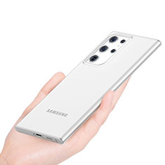 Samsung Galaxy S21 Ultra 5G用極薄ケース クリア透明 プラスチック 質感もマットH01 サムスン ホワイト