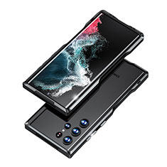Samsung Galaxy S21 Ultra 5G用ケース 高級感 手触り良い アルミメタル 製の金属製 バンパー カバー A03 サムスン ブラック