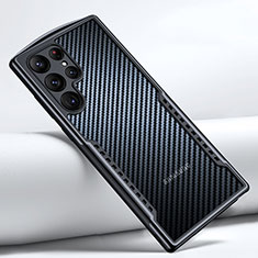 Samsung Galaxy S21 Ultra 5G用極薄ソフトケース シリコンケース 耐衝撃 全面保護 クリア透明 T06 サムスン ブラック