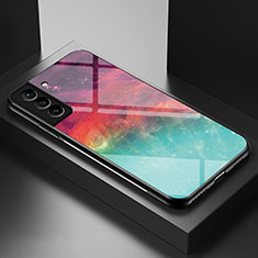 Samsung Galaxy S22 5G用ハイブリットバンパーケース プラスチック 星空 鏡面 カバー S01 サムスン レッド