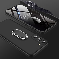 Samsung Galaxy S22 5G用ハードケース プラスチック 質感もマット 前面と背面 360度 フルカバー M01 サムスン ブラック