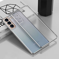 Samsung Galaxy S22 5G用極薄ソフトケース シリコンケース 耐衝撃 全面保護 クリア透明 H04 サムスン シルバー