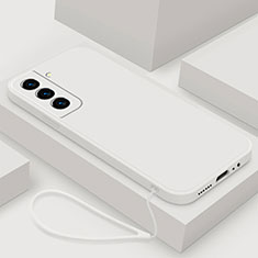 Samsung Galaxy S22 5G用360度 フルカバー極薄ソフトケース シリコンケース 耐衝撃 全面保護 バンパー S02 サムスン ホワイト