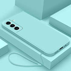 Samsung Galaxy S22 5G用360度 フルカバー極薄ソフトケース シリコンケース 耐衝撃 全面保護 バンパー S02 サムスン ブルー
