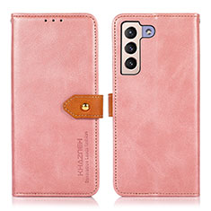 Samsung Galaxy S22 5G用手帳型 レザーケース スタンド カバー N07P サムスン ピンク
