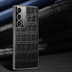 Samsung Galaxy S22 5G用ケース 高級感 手触り良いレザー柄 C09 サムスン ブラック