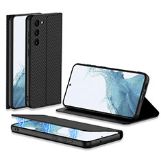 Samsung Galaxy S22 5G用手帳型 レザーケース スタンド カバー AC1 サムスン ダークグレー