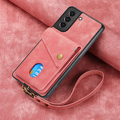 Samsung Galaxy S22 5G用シリコンケース ソフトタッチラバー レザー柄 カバー SD1 サムスン ピンク