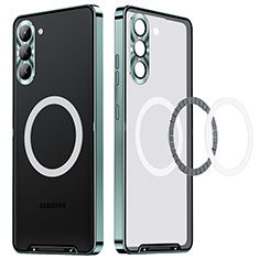 Samsung Galaxy S22 5G用ケース 高級感 手触り良い メタル兼プラスチック バンパー Mag-Safe 磁気 Magnetic LK1 サムスン ゴールド