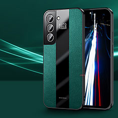 Samsung Galaxy S22 Plus 5G用シリコンケース ソフトタッチラバー レザー柄 カバー S07 サムスン グリーン