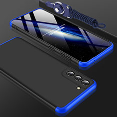Samsung Galaxy S22 Plus 5G用ハードケース プラスチック 質感もマット 前面と背面 360度 フルカバー サムスン ネイビー・ブラック