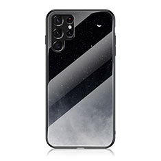 Samsung Galaxy S22 Ultra 5G用ハイブリットバンパーケース プラスチック 星空 鏡面 カバー サムスン ブラック