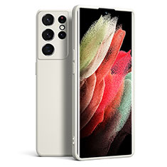 Samsung Galaxy S22 Ultra 5G用360度 フルカバー極薄ソフトケース シリコンケース 耐衝撃 全面保護 バンパー S08 サムスン ホワイト