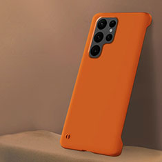 Samsung Galaxy S22 Ultra 5G用ハードケース プラスチック 質感もマット カバー M01 サムスン オレンジ