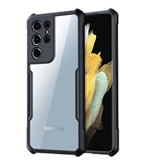 Samsung Galaxy S22 Ultra 5G用極薄ソフトケース シリコンケース 耐衝撃 全面保護 クリア透明 T05 サムスン ブラック