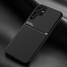 Samsung Galaxy S22 Ultra 5G用極薄ソフトケース シリコンケース 耐衝撃 全面保護 マグネット式 バンパー サムスン ブラック