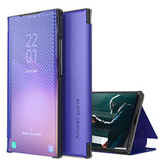 Samsung Galaxy S22 Ultra 5G用手帳型 レザーケース スタンド カバー ZL1 サムスン パープル