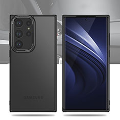 Samsung Galaxy S22 Ultra 5G用ハイブリットバンパーケース クリア透明 プラスチック カバー WL1 サムスン ブラック
