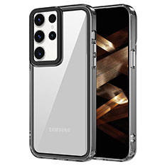Samsung Galaxy S22 Ultra 5G用ハイブリットバンパーケース クリア透明 プラスチック カバー AC1 サムスン ブラック
