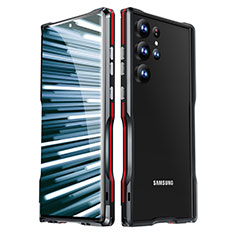 Samsung Galaxy S22 Ultra 5G用ケース 高級感 手触り良い アルミメタル 製の金属製 バンパー カバー LK1 サムスン レッド・ブラック