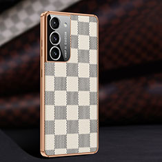 Samsung Galaxy S23 5G用ケース 高級感 手触り良いレザー柄 C11 サムスン ホワイト