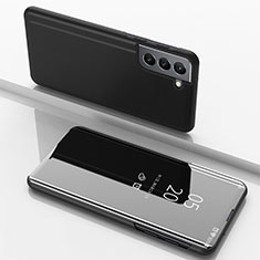 Samsung Galaxy S23 Plus 5G用手帳型 レザーケース スタンド 鏡面 カバー サムスン ブラック